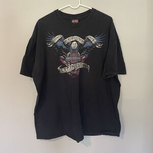Harley Davidson TShirt Mens Black 2XL Natchez Trace Tuscumbia‎ Genuine Legendary